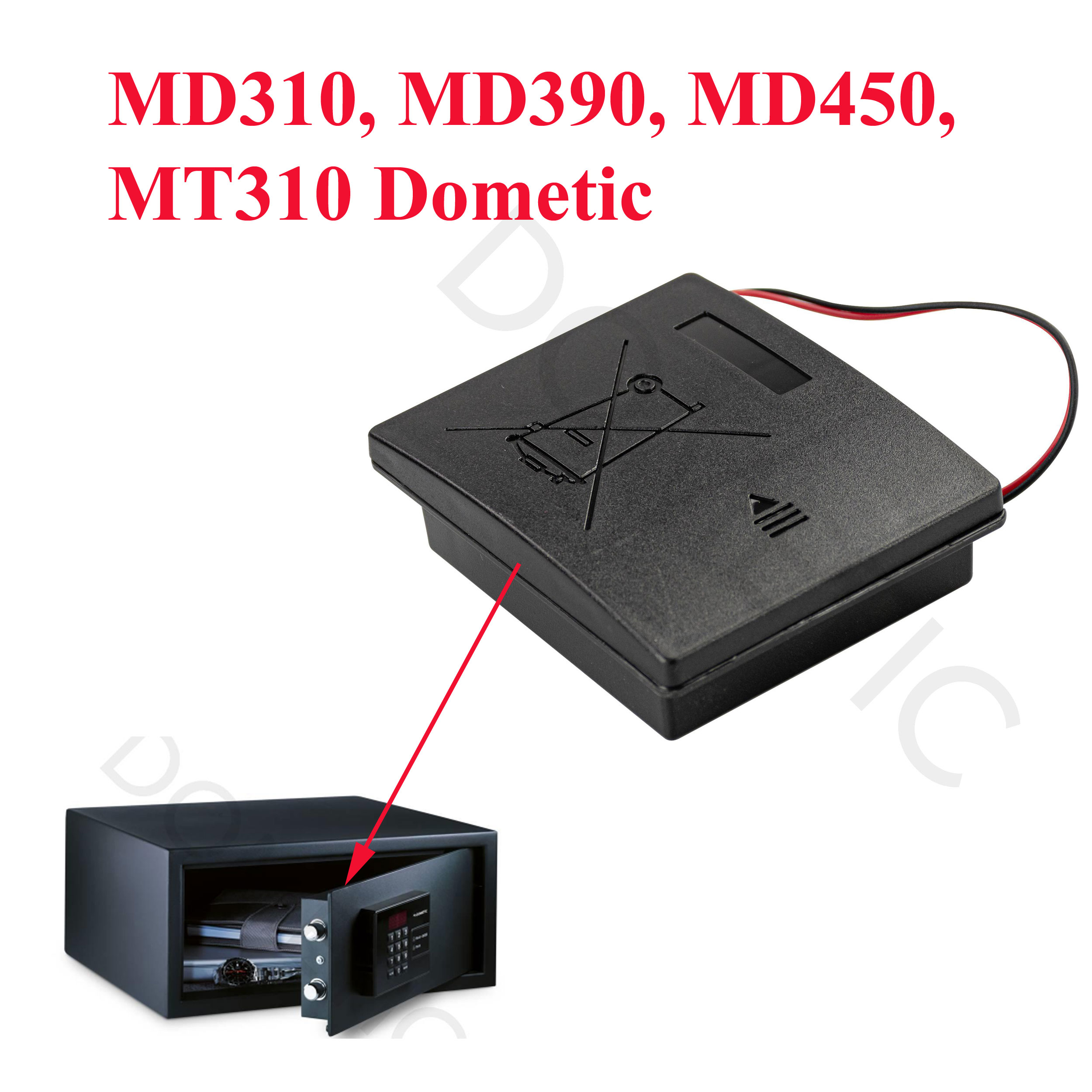Dometic, un bloc de piles pour les coffres fort des modèles: MD310, MD390, MD450, MT310