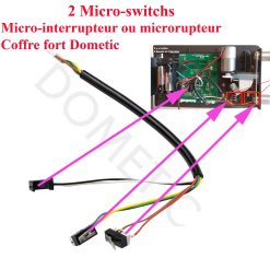 Alternative view of Dometic, coffre fort, 2 microrupteurs du mécanisme de verrouillage pour les modèles: M280, M360, MD28, MD38, MD36, MD40, MD45, MDB3, MDD4, MDL193, MDL408, MDM281S, MDT400, MDT403