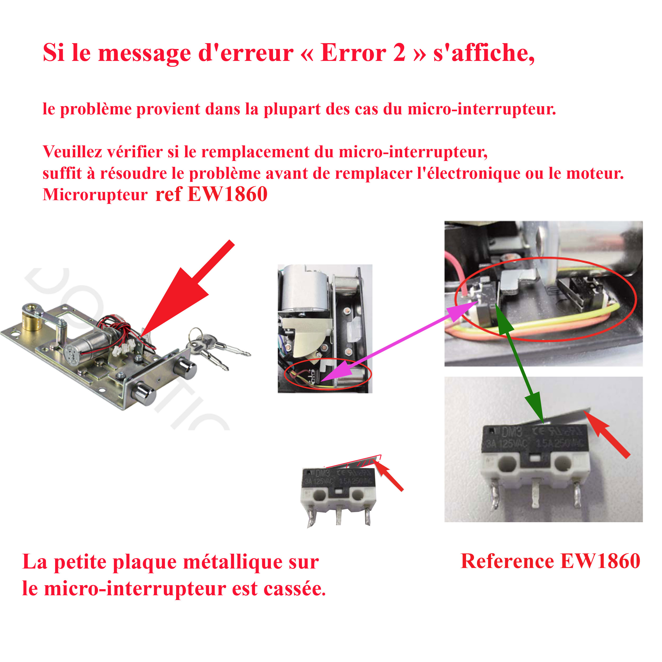 Dometic, coffre fort, un mécanisme de verrouillage pour les modèles: MD390, MD450, MD310, MT310, MT390 – Image 4