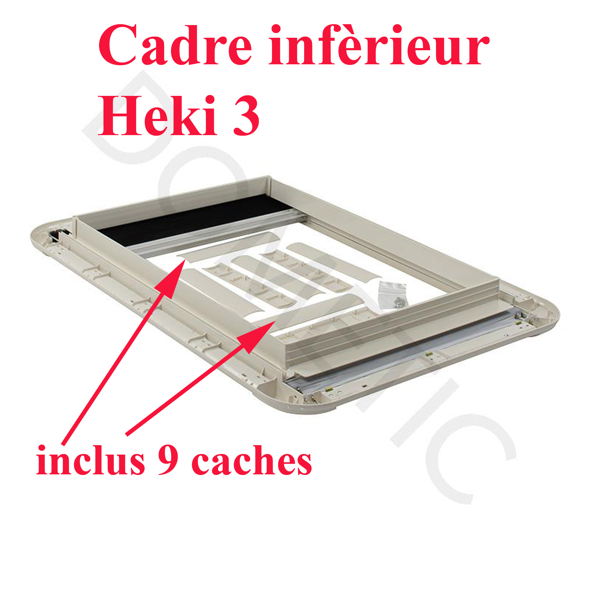 Dometic, cadre intérieur complet Heki 3 en blanc crème RAL 9001, livré avec store occultant et moustiquaire plissée – Image 2