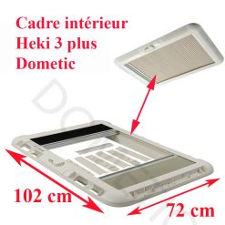 Dometic, cadre intérieur complet Heki 3 en blanc crème RAL 9001, livré avec store occultant et moustiquaire plissée