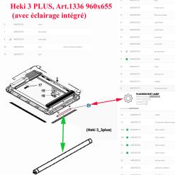 Alternative view of Dometic, lanterneaux Heki3plus, Heki 4plus, SkyView, un néon d'éclairage 12V et 8W