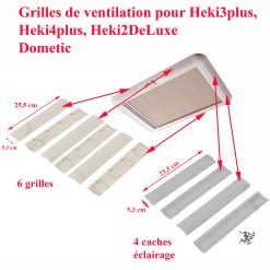 Dometic, ensemble de 6 grilles de ventilation couleur crème pour lanterneau: Heki3plus, Heki4plus, Heki2DeLuxe
