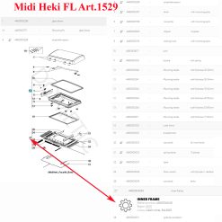Alternative view of Dometic, lanterneau cadre intérieur complet Midi Heki FL 700x500 mm