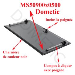 Dometic, vitre plexiglass gris foncé, MS50900x0500 de camping-car 50cm x 90cm