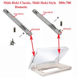 Dometic, paire de plaques de fixation de la barre de levage du dôme des lanterneaux Midi-heki style, Midi heki classic