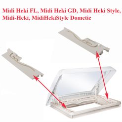 Dometic, les cotés du cadre extérieur des lanterneaux : Midi Heki FL, Midi Heki GD, Midi Heki Style, Midi-Heki, MidiHekiStyle