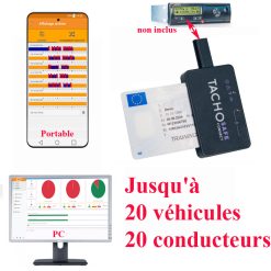 Boitier de téléchargement et logiciel en ligne pour chronotachygraphe : opsinet - Formule 20 véhicules et 20 conducteurs