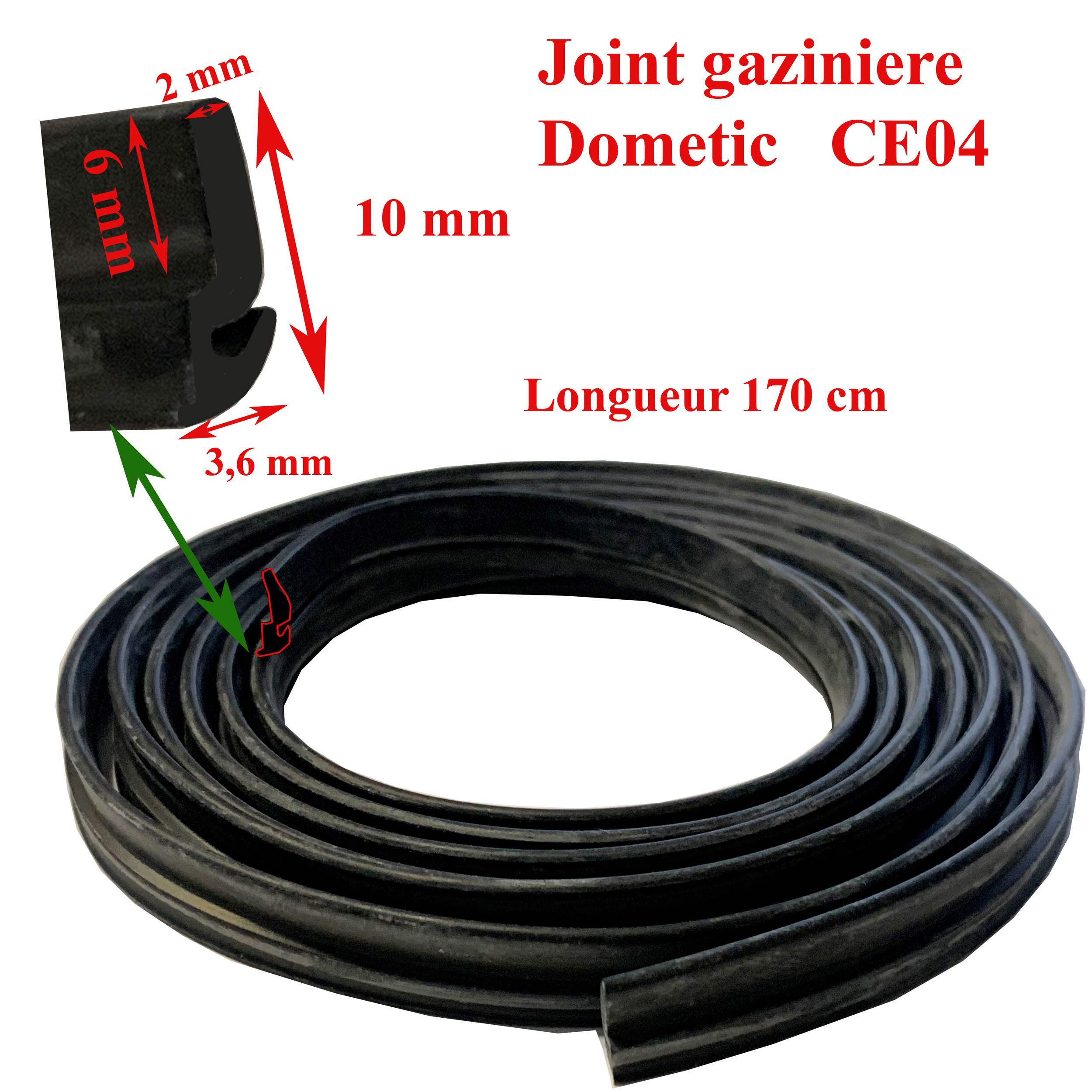 Cramer, joint de la gazinière d’une longueur de 1,7 m pour les modèles CE04-D, CE04-B