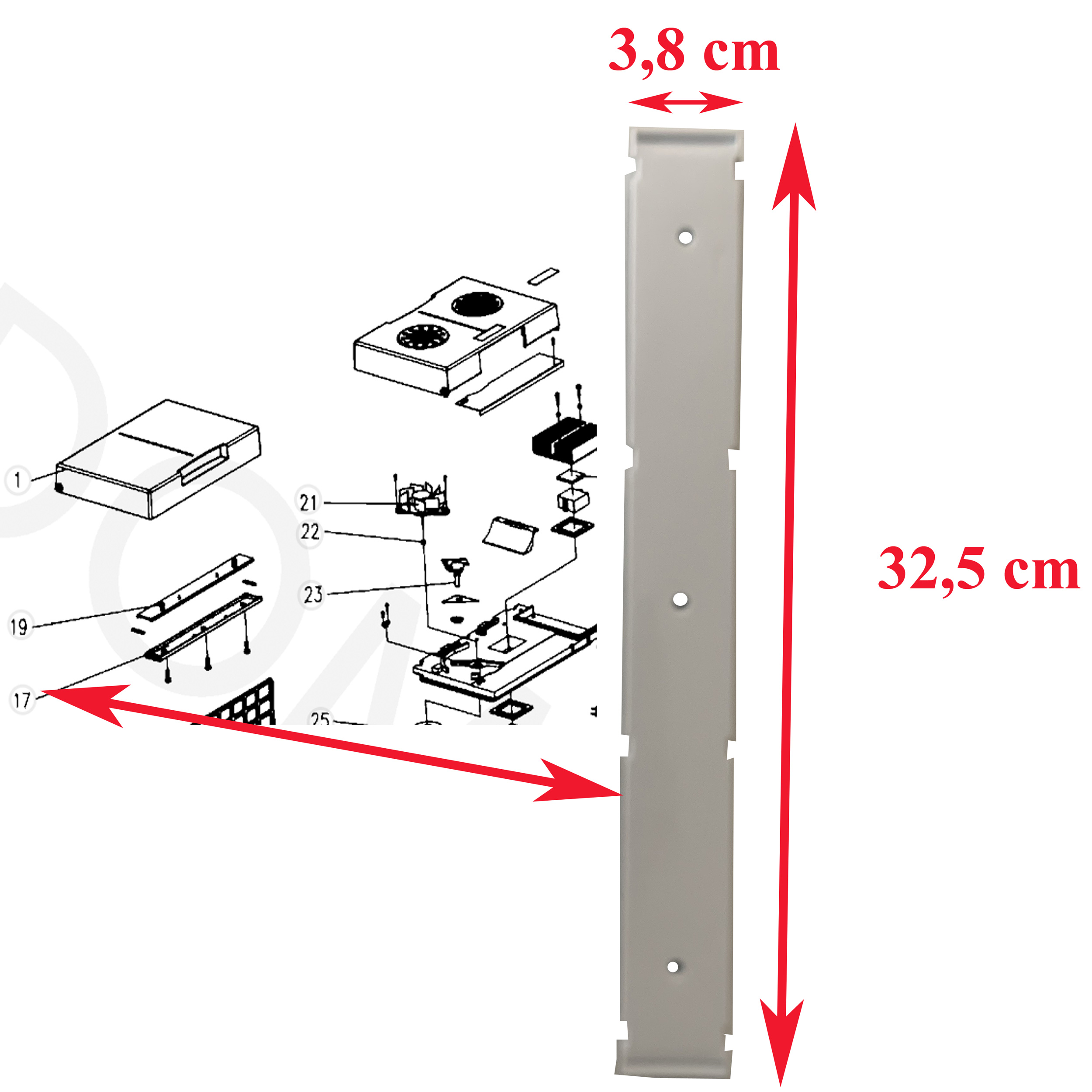 Mobicool, MT48W plaque (partie du dessous) de fermeture entre les deux couvercles amovible – Image 3