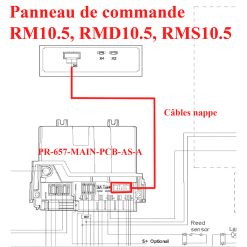 Alternative view of Dometic, connexion câblage nappe, du panneau de commande au boitier de puissance PR-657-MAIN-PCB-AS-A pour les RM10.5, RMD10.5, RMS10.5