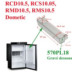 Dometic, balconnet 570PL18 supérieur pour RCD10.5, RCS10.05, RMD10.5, RMS10.5, RUC5204, RUC6404, RUC8404
