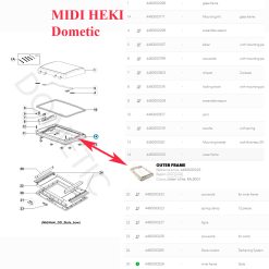 Dometic, lanterneau cadre extérieur complet Midi Heki FL, Midi Heki GD, Midi Heki Style GD, Midi-Heki Style - DISPONIBLE MI AOUT 2026 - – Image 4