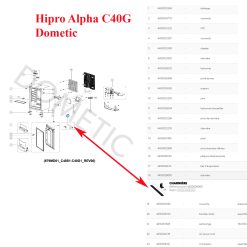 Alternative view of Dometic, fermeture porte minibar hipro :  A30S, A40S C40S C60S, C60G, N405