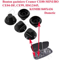 Dometic, lot de 5 boutons de gazinière CE00-MINI/BO, CE04-DF, CE99, HSG2445, KOMBI 840X436-DF-HI/34-I-2G, Mini CE2000, PICE04