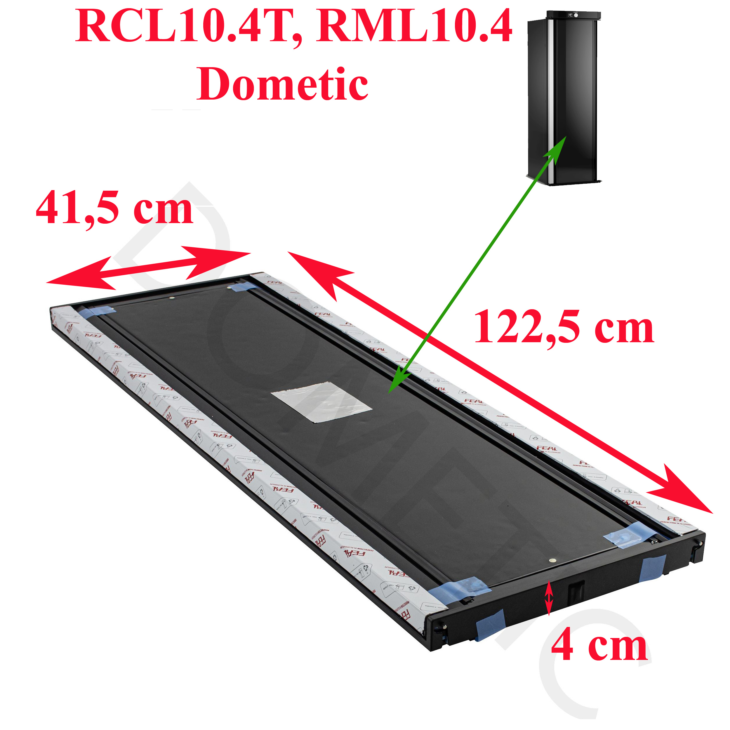 Dometic, porte avec ouverture dans les deux sens pour les modèles des réfrigérateurs RCL10.4T, RML10.4, RML10.4T, RML10.4P