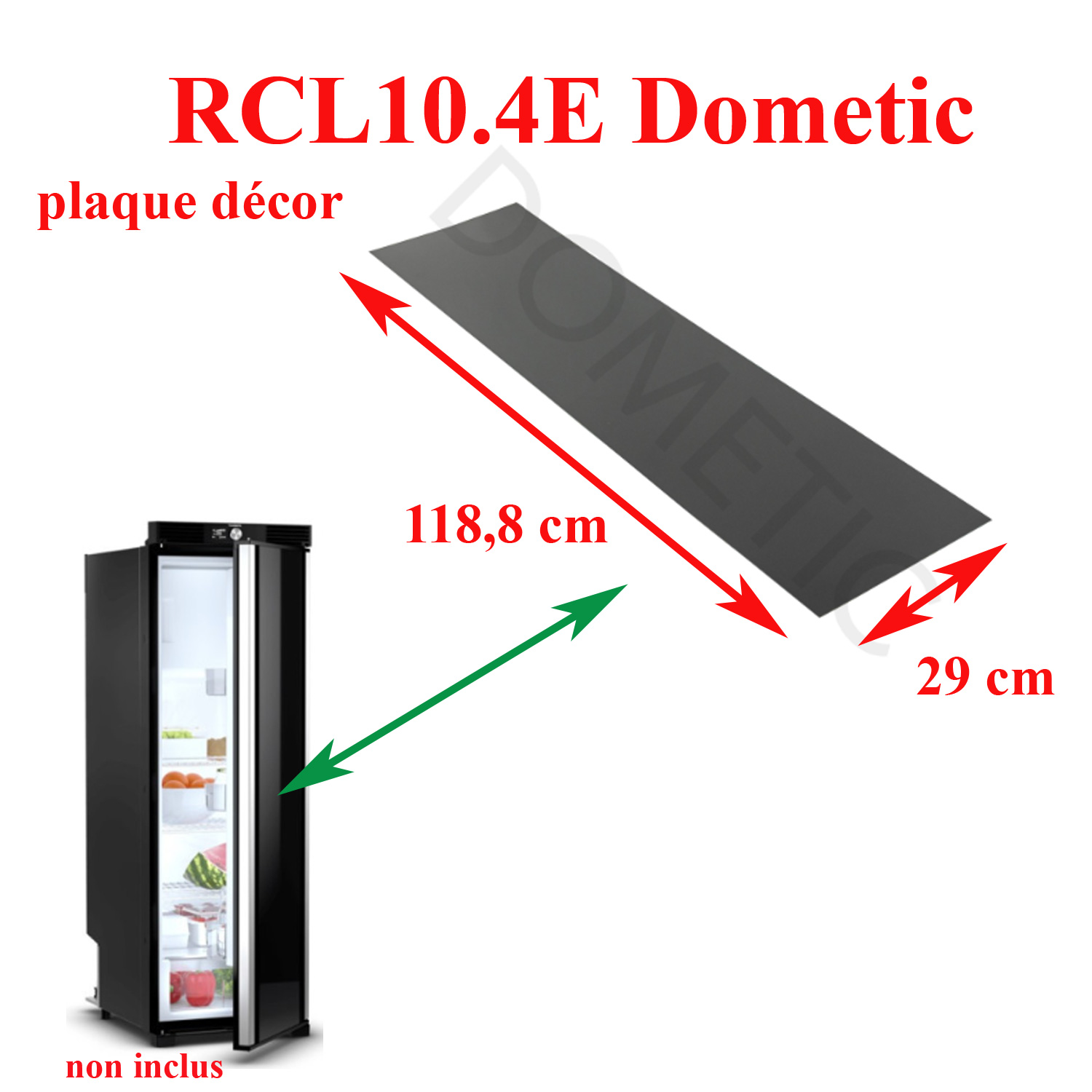 Dometic, plaques décor de la porte des réfrigérateurs des modèles RCL10.4E