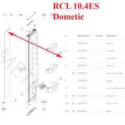 Alternative view of Dometic, plaques décor de la porte des réfrigérateurs des modèles RCL10.4E