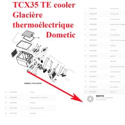Alternative view of Dometic, circuit imprimé principal (main pcb) pour les glacieres TCX14TE, TCX21TE, TCX35TE