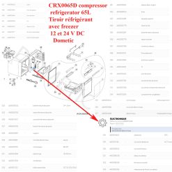 Alternative view of Dometic, platine de commande pour les réfrigérateurs avec un grand tiroir coulissant : CRX1065D, CRX0065D