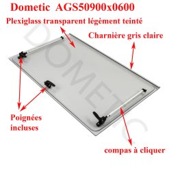 Alternative view of Dometic, vitre plexiglass, ou baie de remplacement de fenêtre de camping-car projetable 900×600 mm AGS50900x0600