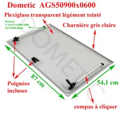 Dometic, vitre plexiglass, ou baie de remplacement de fenêtre de camping-car projetable 900×600 mm AGS50900x0600