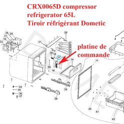 Dometic, platine de commande pour les réfrigérateurs avec un grand tiroir coulissant : CRX1065D, CRX0065D
