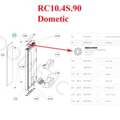Alternative view of Dometic, enjoliveur du haut de la porte des réfrigerateurs : RC10.4G.90, RC10.4S.70, RC10.4S.90, RCL 10.4EG, RCL 10.4ES, RCL 10.4S, RML 10.4S, RML10.4G