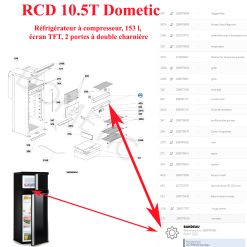 Dometic, panneau de commande TFC ou Bandeau de commande RCD10.5T, RCD10.5XT
