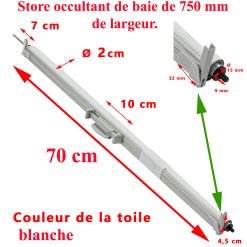 Seitz store occultant dimensions largueur 750 mm x hauteur 600 mm couleur aluminium/blanc par Dometic