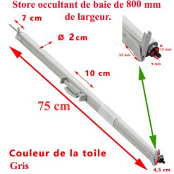 Seitz store occultant dimensions largueur 800 mm x hauteur 600 mm couleur gris (intérieur) / aluminium (exterieur) par Dometic