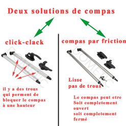 Dometic, vitre plexiglass S4 teinté foncé, ou baie de remplacement de fenêtre de camping-car projetable 700×450 mm AGS50700x0450040 charnière en haut noir , compas à click-clack – Image 4