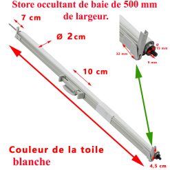 Seitz store occultant dimensions largueur 500 mm x hauteur 600 mm couleur blanc (intérieur) / aluminium (exterieur) par Dometic